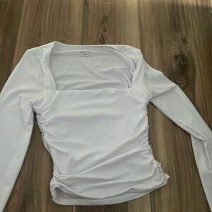 White square neck top